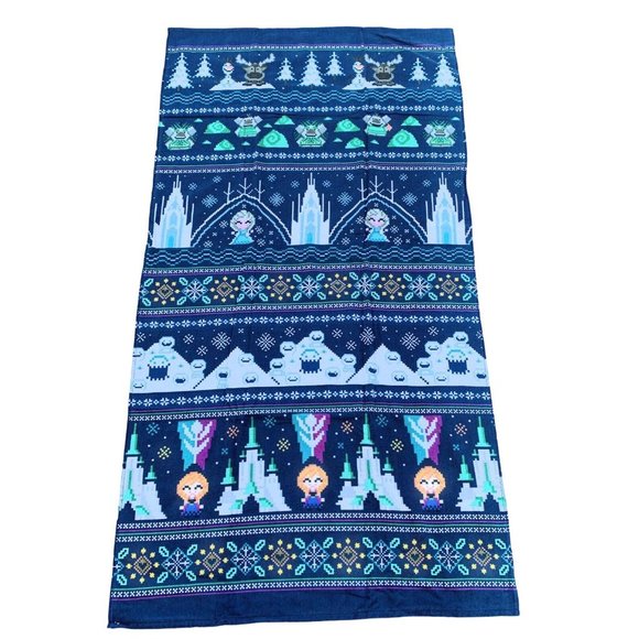 Disney Parks Frozen Elsa Anna Olaf Sven Snowgies Trolls Beach Towel - Picture 5 of 8